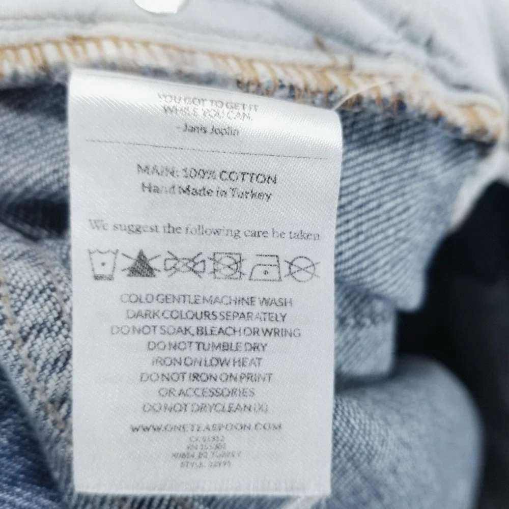 One Teaspoon Shorts Womens 26 Blue Distressed Cut Off Frayed Denim 4" Inseam - Picture 3 of 8